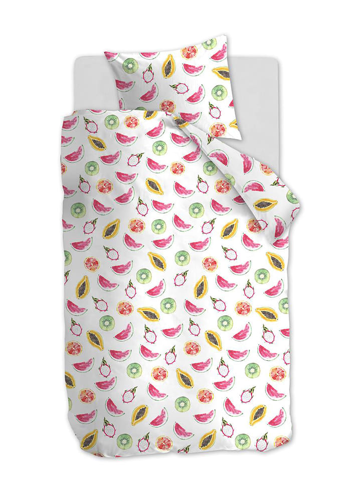 Ambiante Komplet pościeli renforcé "Tutti Frutti" w kolorze białym ze wzorem rozmiar: 135x200 cm