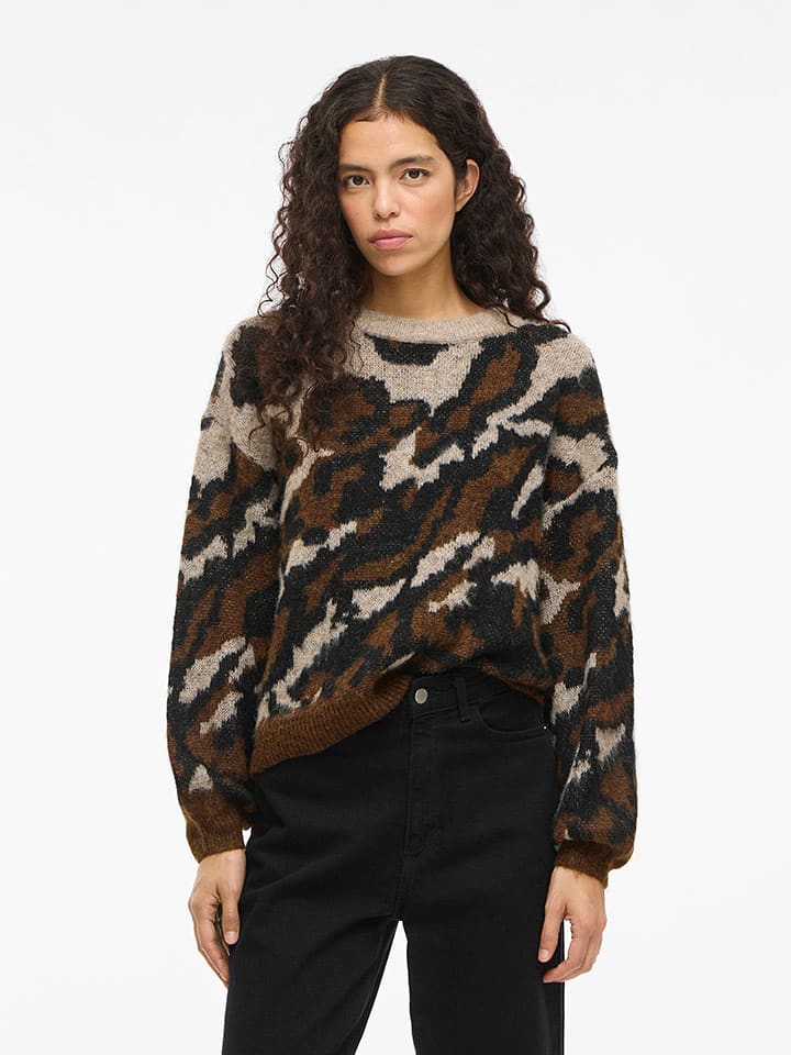 Vila Sweter w kolorze brązowym rozmiar: L