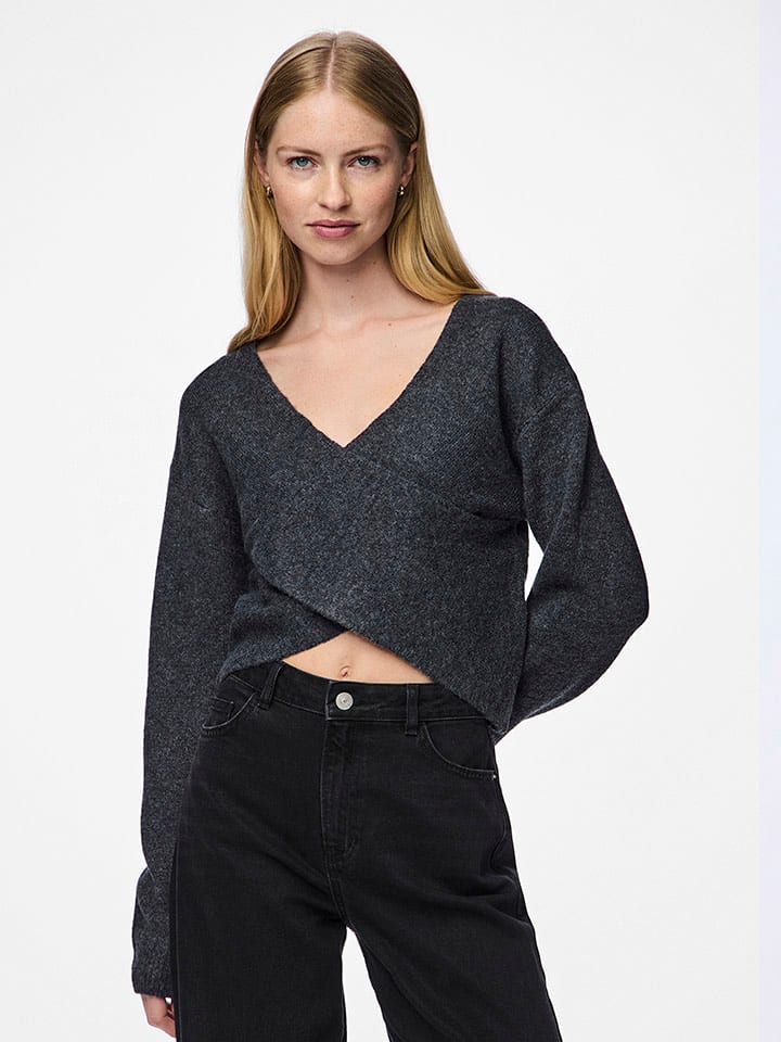 Pieces Sweter "Nanu" w kolorze jasnoszarym rozmiar: M