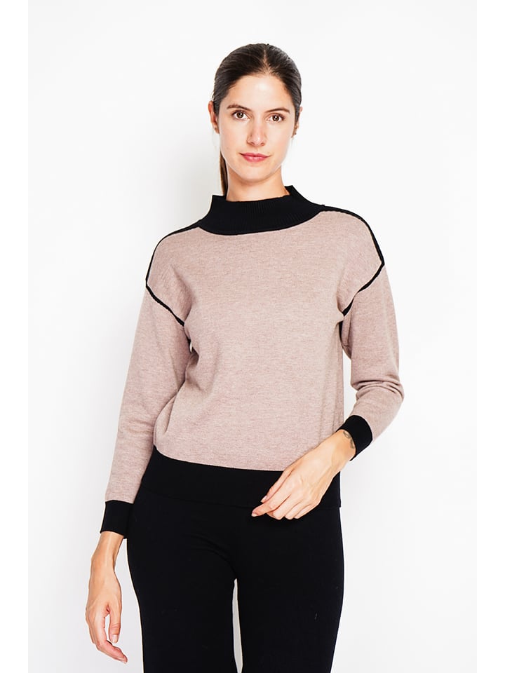 William de Faye Sweter w kolorze beżowo-czarnym rozmiar: 34