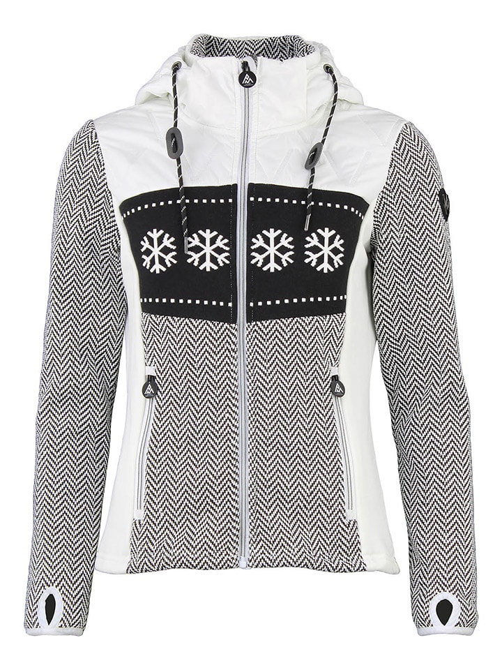 Peak Mountain Kurtka polarowa "Animo" w kolorze biało-czarnym rozmiar: XL