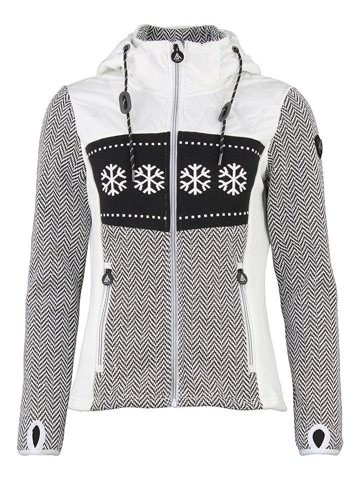 Peak Mountain Kurtka polarowa "Animo" w kolorze biało-czarnym rozmiar: XL