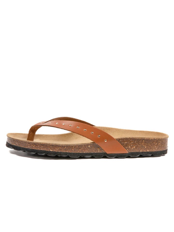 billowy Skórzane japonki w kolorze jasnobrązowym rozmiar: 39