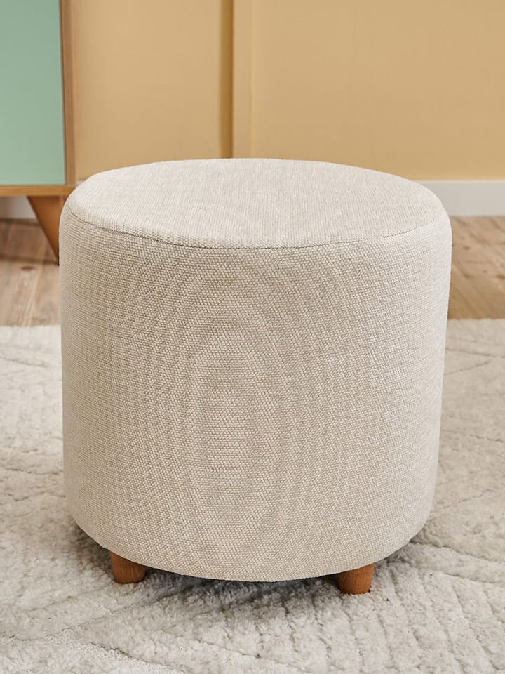 Scandinavia Concept Hocker "Mario Gabbana" w kolorze kremowym - wys. 40 x Ø 40 cm rozmiar: onesize