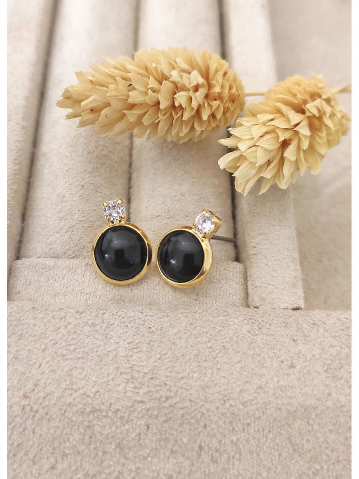 Nakkash Pozłacane kolczyki-wkrętki z cyrkoniami rozmiar: onesize