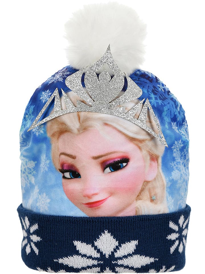 Disney Frozen Czapka "Kraina Lodu" w kolorze niebiesko-granatowym rozmiar: 52 cm
