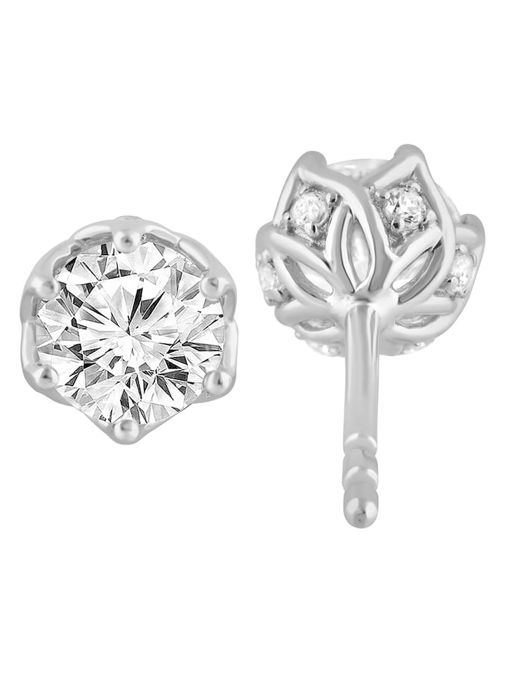 Diamonds lab grown Złote kolczyki-wkrętki z diamentami rozmiar: onesize