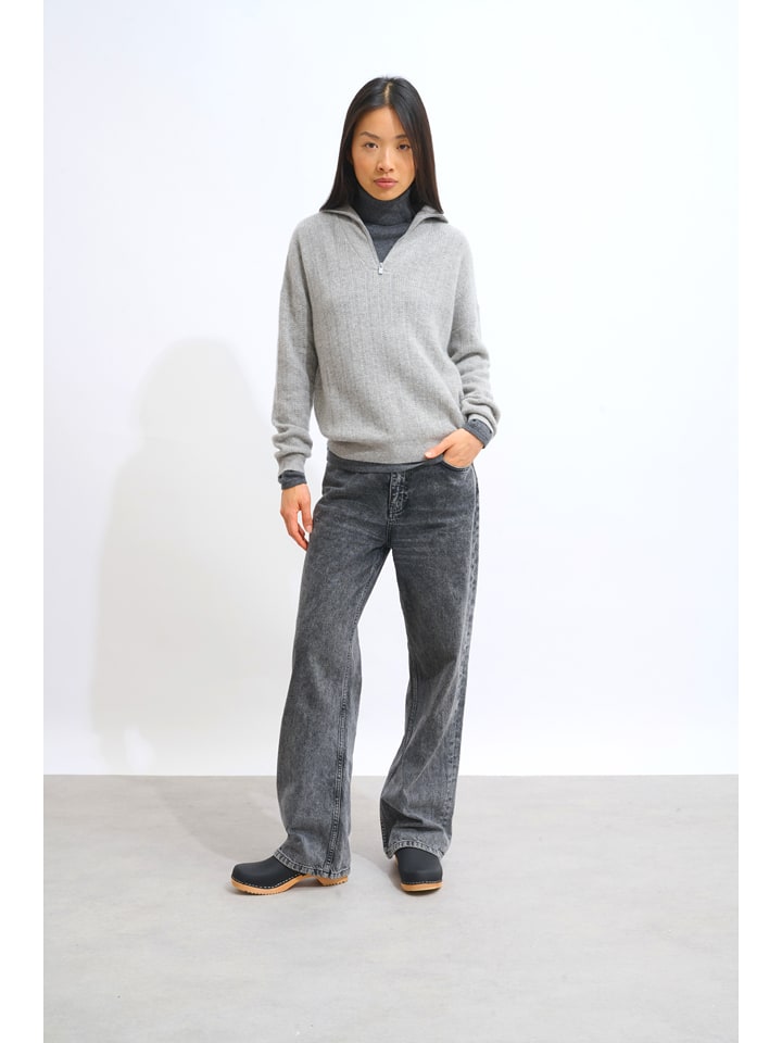 AUTHENTIC CASHMERE Kaszmirowy sweter w kolorze jasnoszarym rozmiar: XXL