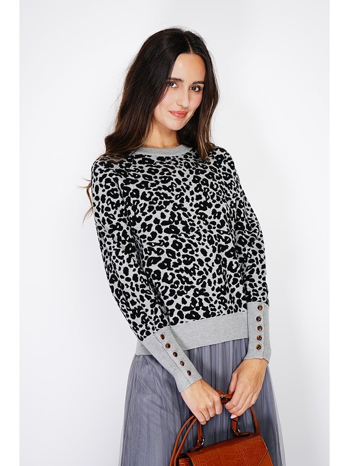 ASSUILI Sweter w kolorze czarno-szarym rozmiar: 40