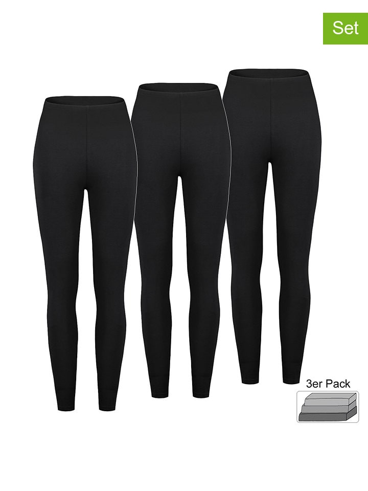 Sublevel Legginsy (3 pary) w kolorze czarnym rozmiar: XS