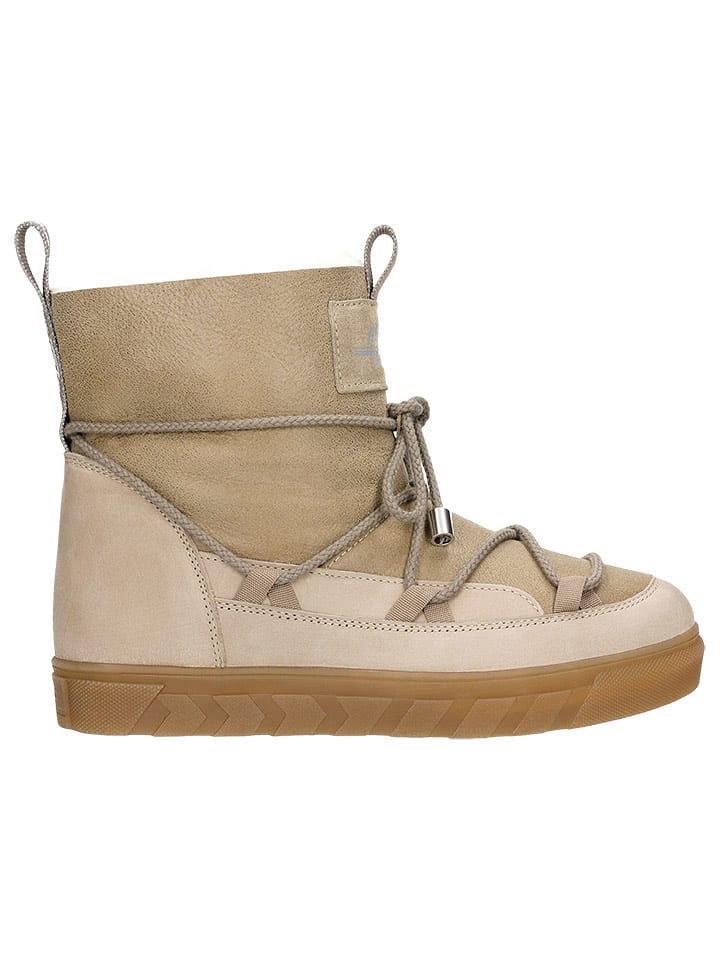 Wojas Skórzane kozaki zimowe w kolorze beżowym rozmiar: 39