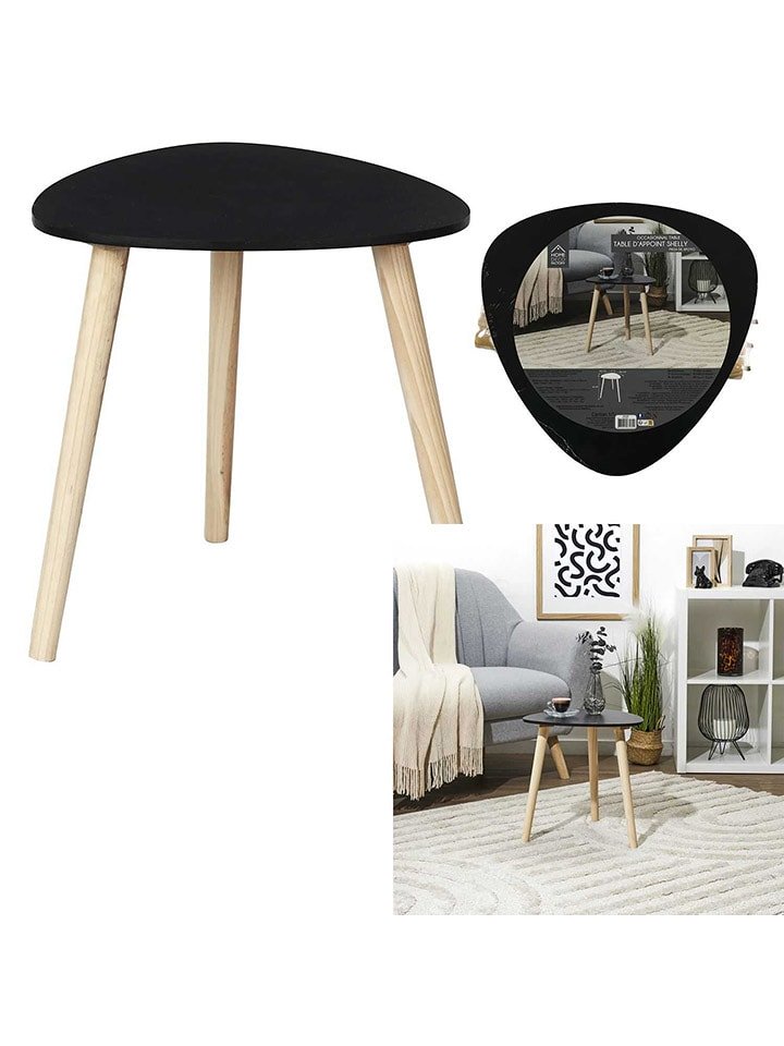 THE HOME DECO FACTORY Ława w kolorze czarno-jasnobrązowym - 38,5 x 40 cm rozmiar: onesize