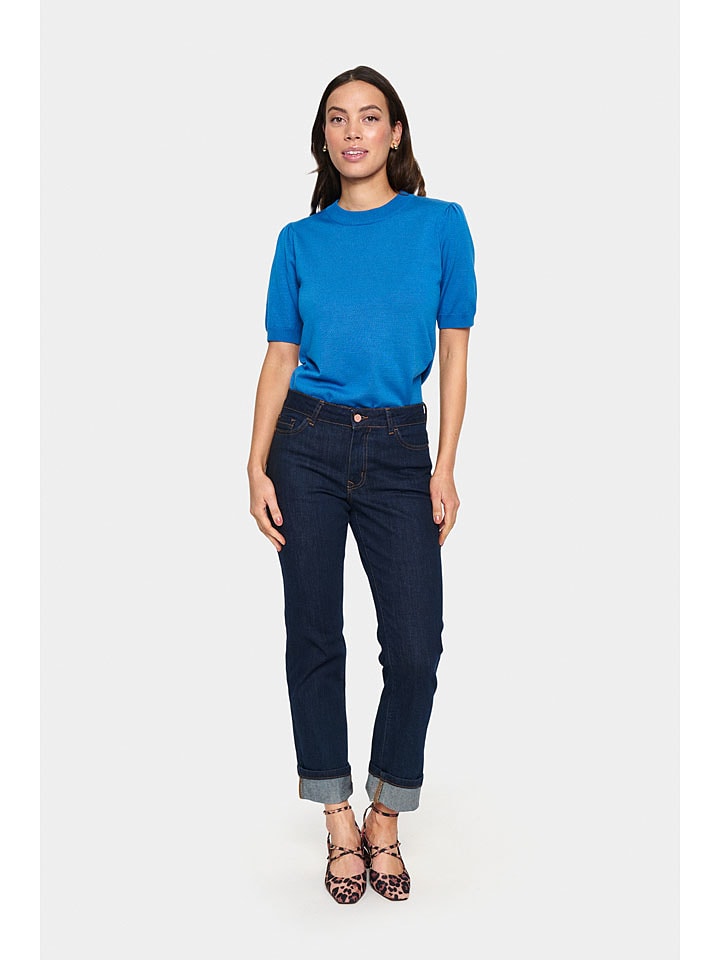 SAINT TROPEZ Sweter w kolorze niebieskim rozmiar: M