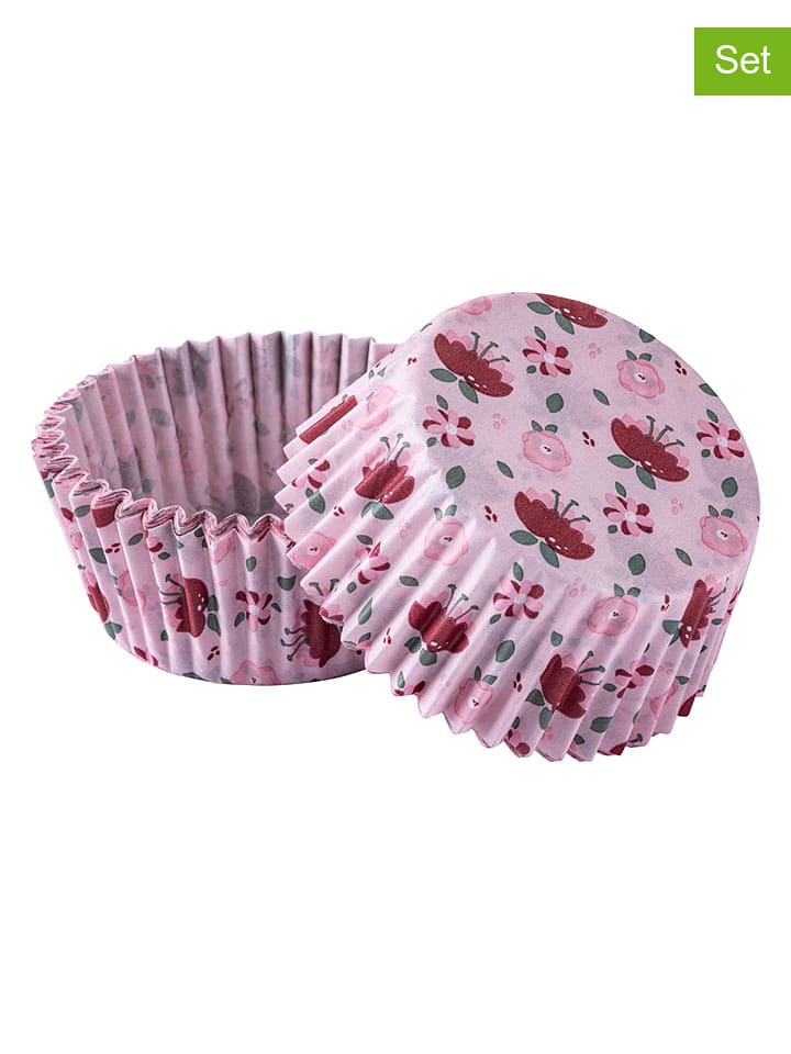 Zenker Foremki papierowe (100 szt.) w kolorze jasnoróżowo-czerwonym do muffinek rozmiar: onesize