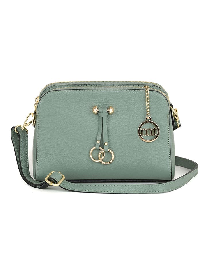 Mia Tomazzi Skórzana torebka w kolorze miętowym - 24 x 16 x 8 cm rozmiar: onesize