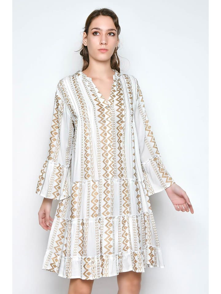 H.H.G. Sukienka w kolorze biało-beżowym rozmiar: L