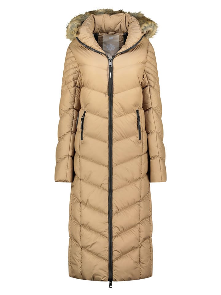 Geographical Norway Płaszcz zimowy "Capucine" w kolorze beżowym rozmiar: M