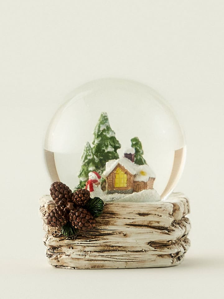 BELLA MAISON Kula śnieżna w kolorze brązowo-zielonym - wys. 8 x Ø 7 cm rozmiar: onesize