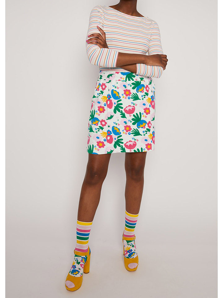 Blutsgeschwister Spódnica "Sweet Spot" w kolorze białym ze wzorem rozmiar: XL