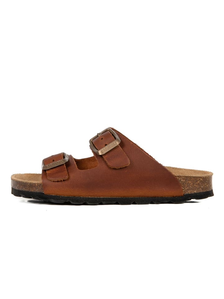 BABUNKERS Family Skórzane klapki w kolorze jasnobrązowym rozmiar: 29