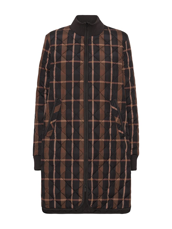 Ilse Jacobsen Płaszcz pikowany w kolorze brązowo-czarnym ze wzorem rozmiar: 38