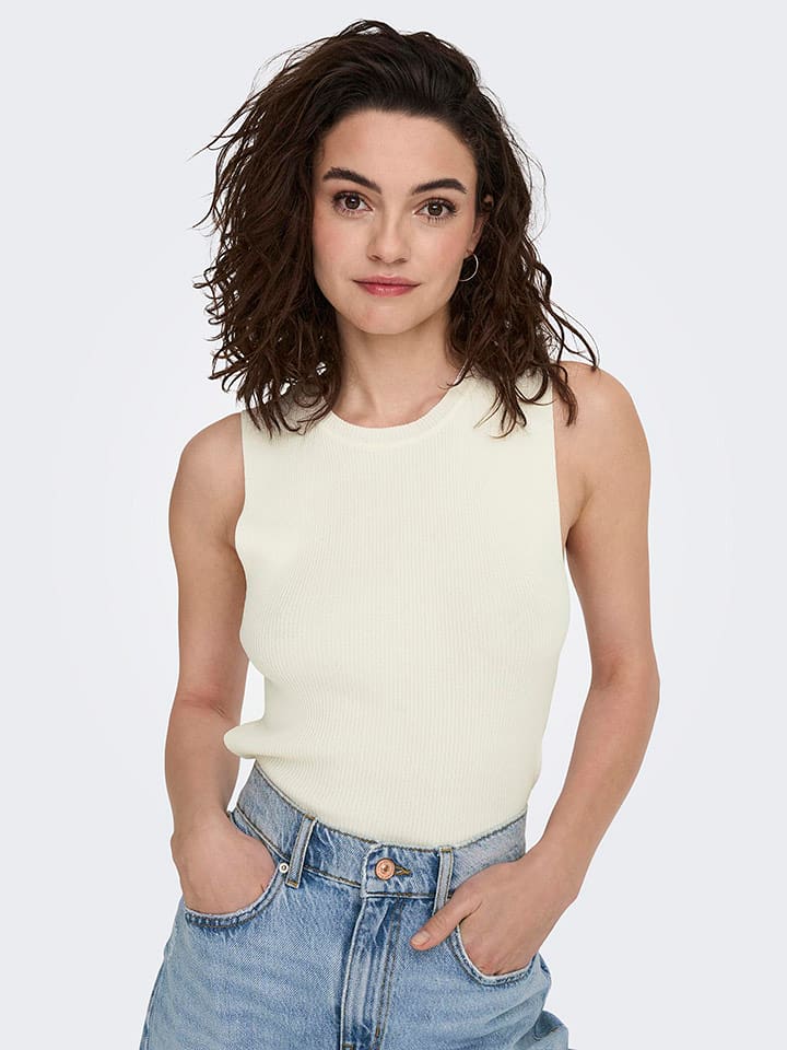 ONLY Top dzianinowy w kolorze kremowo-czarnym rozmiar: XL