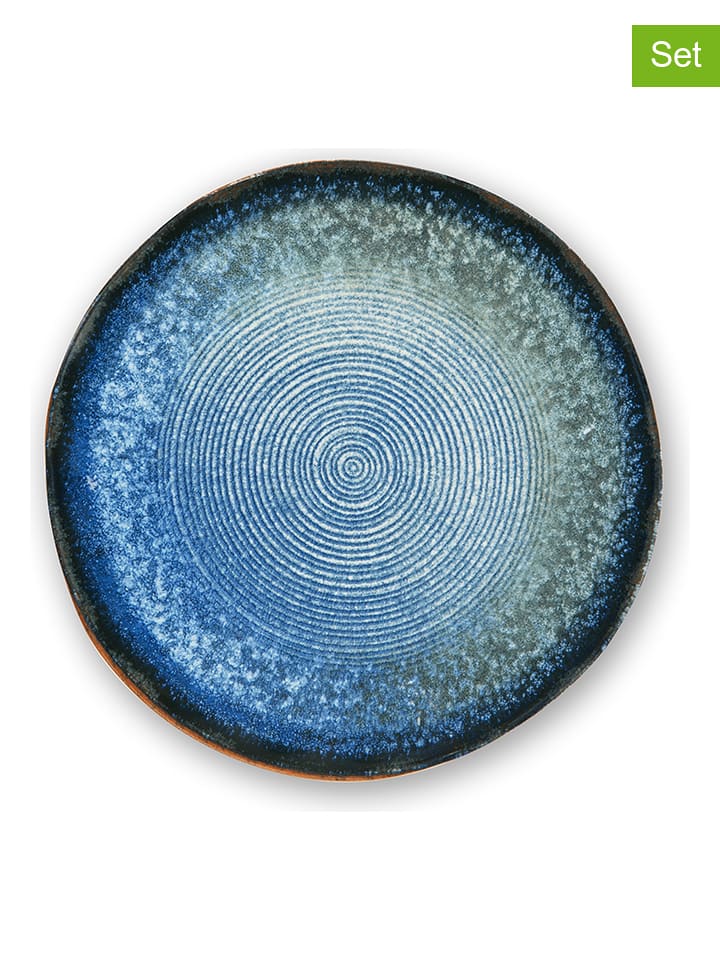 Trendy Kitchen by EXCÉLSA Talerze obiadowe (6 szt.) "Poseidone" w kolorze niebieskim - Ø 26 cm rozmiar: onesize