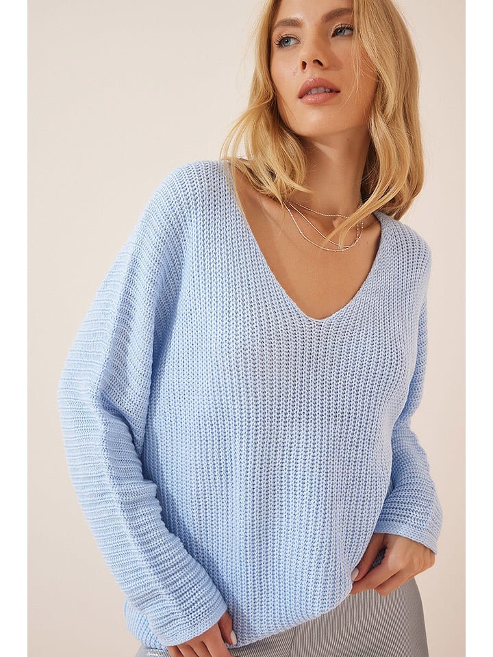 Happiness Istanbul Sweter w kolorze błękitnym rozmiar: onesize