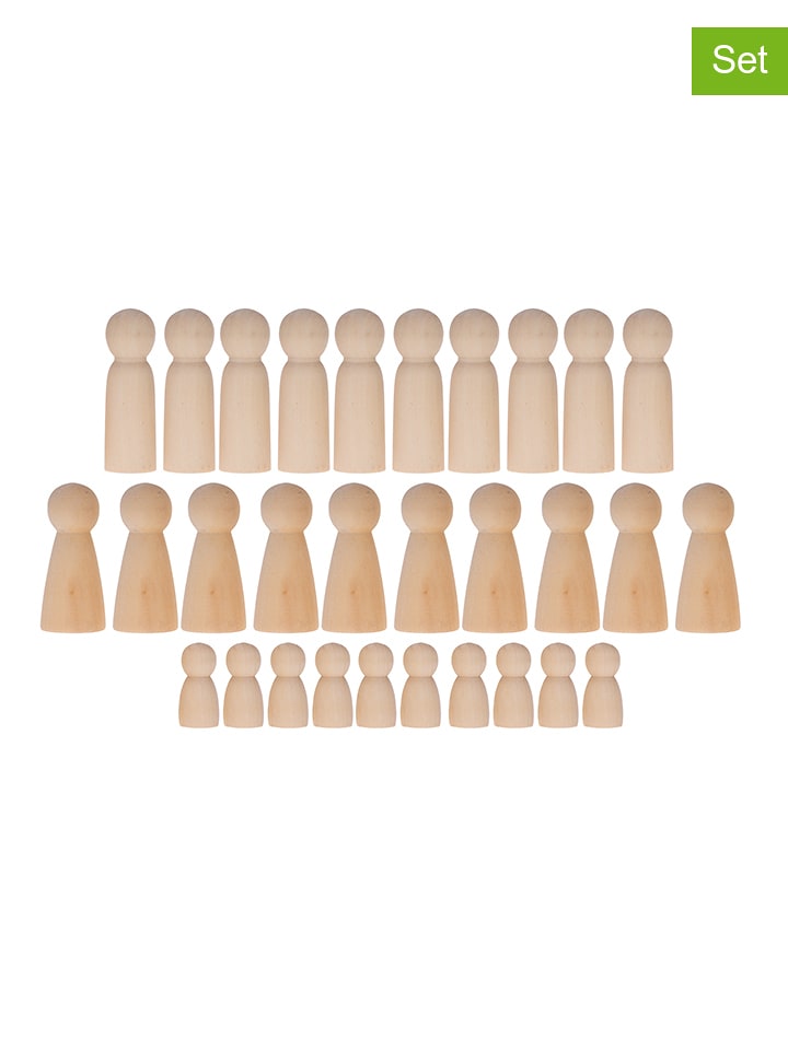 SUNNYSUE Drewniane figurki (30 szt.) w kolorze jasnobrązowym rozmiar: onesize