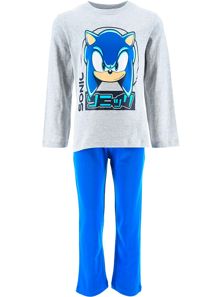 Sonic Piżama "Sonic" w kolorze niebiesko-szarym rozmiar: 98