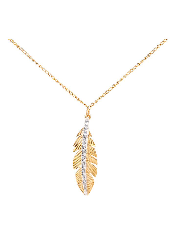 Revoni Złoty naszyjnik z diamentami - dł. 42 cm rozmiar: onesize