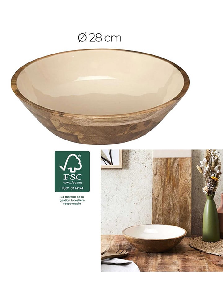 Ethnical Life Miska w kolorze brązowo-beżowym - Ø 28 cm rozmiar: onesize