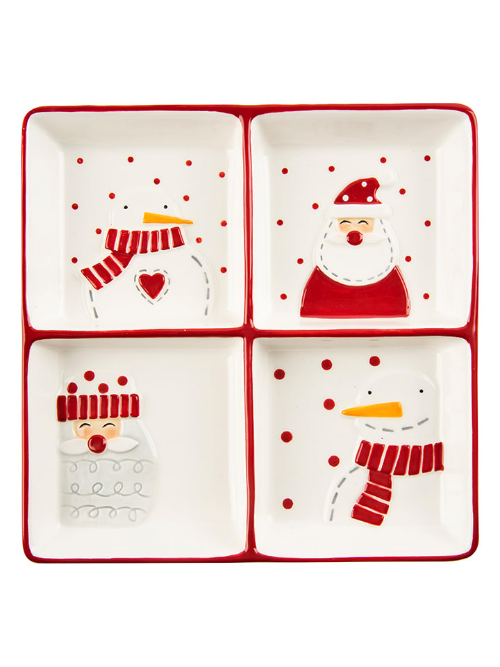 Trendy Kitchen by EXCÉLSA Miska w kolorze biało-czerwonym na przekąski - 20 x 20 cm rozmiar: onesize