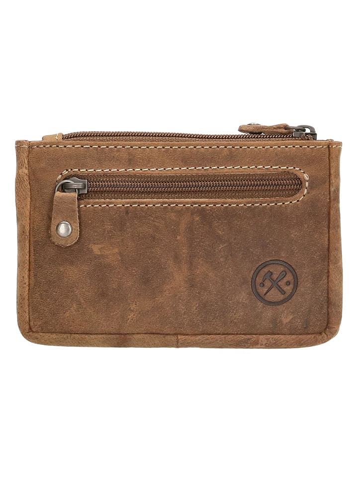 HIDE & STITCHES Skórzane etui w kolorze jasnobrązowym na klucze - 11,5 x 7,5 x 1,5 cm rozmiar: onesize