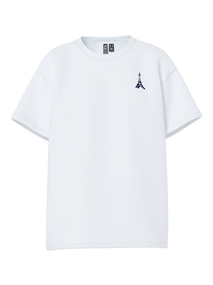 Pieces Koszulka "Alifi" w kolorze białym rozmiar: L