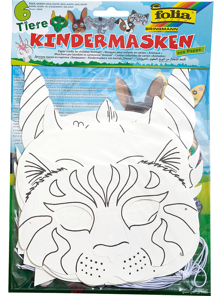 folia PAPER Maski (6 szt.) w kolorze białym rozmiar: onesize