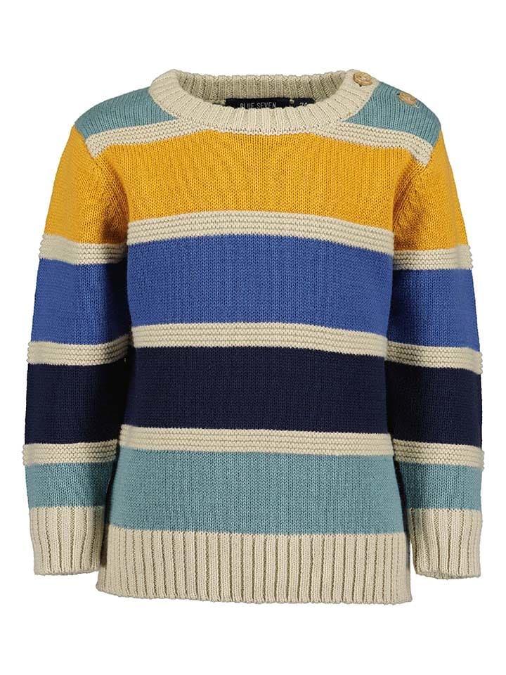 Blue Seven Sweter w kolorze niebiesko-beżowo-żółtym rozmiar: 74