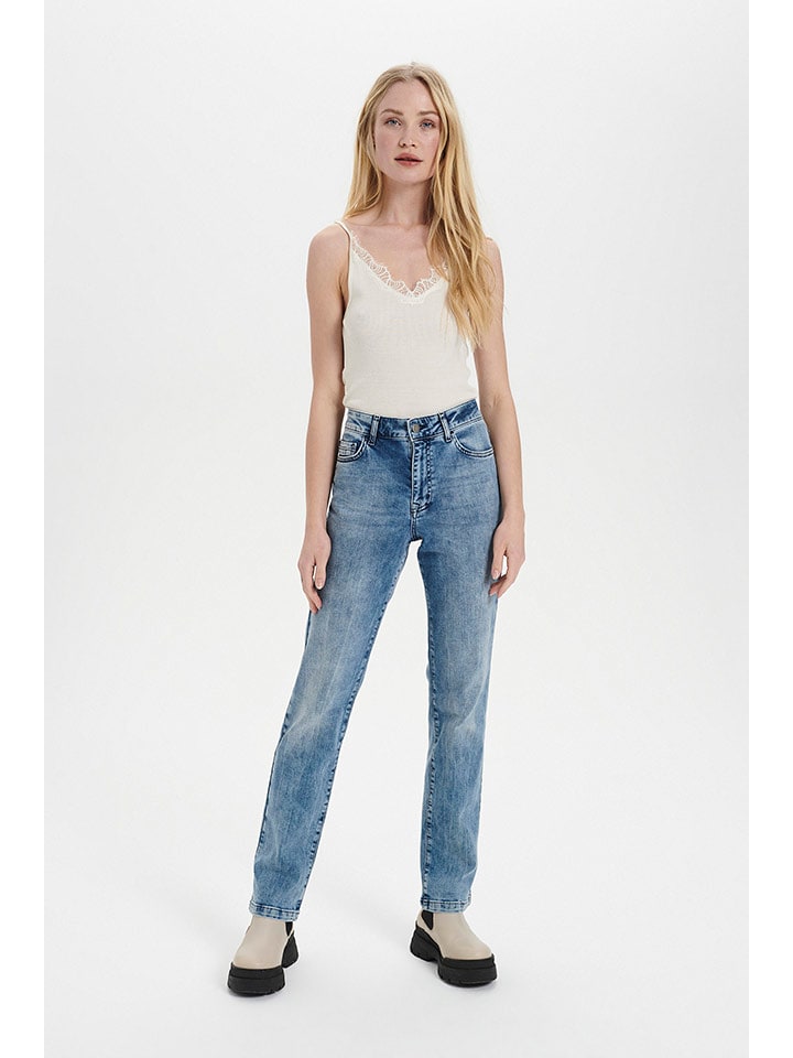 SAINT TROPEZ Top "Maya" w kolorze beżowym rozmiar: S