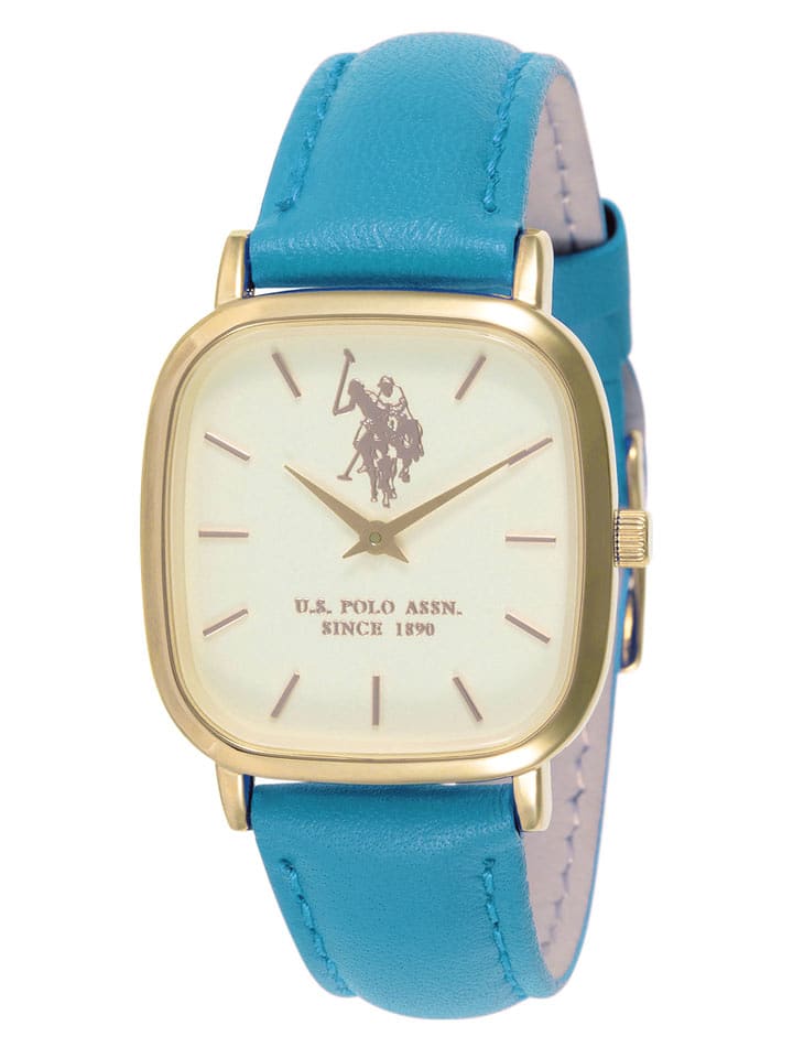 U.S. Polo Assn. Zegarek kwarcowy w kolorze złoto-błękitno-kremowym rozmiar: onesize