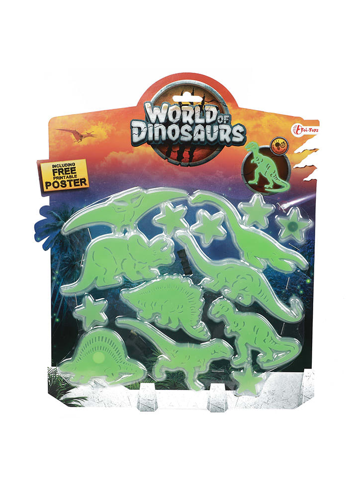 Toi-Toys Naklejki fluorescencyjne "World of dinosaurs" - 3+ rozmiar: onesize