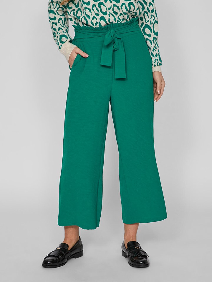 Vila Spodnie w kolorze zielonym rozmiar: 34