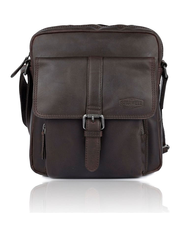 SPARWELL Skórzana torebka "Keen Karl" w kolorze brązowym - 24 x 27 x 8,5 cm rozmiar: onesize