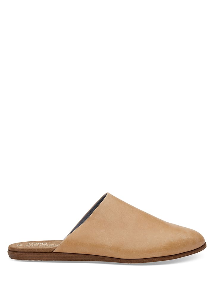 TOMS Skórzane klapki w kolorze jasnobrązowym rozmiar: 42