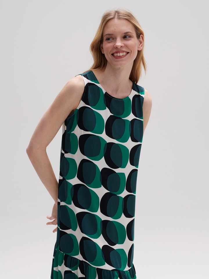 OPUS Sukienka w kolorze zielono-białym rozmiar: 36