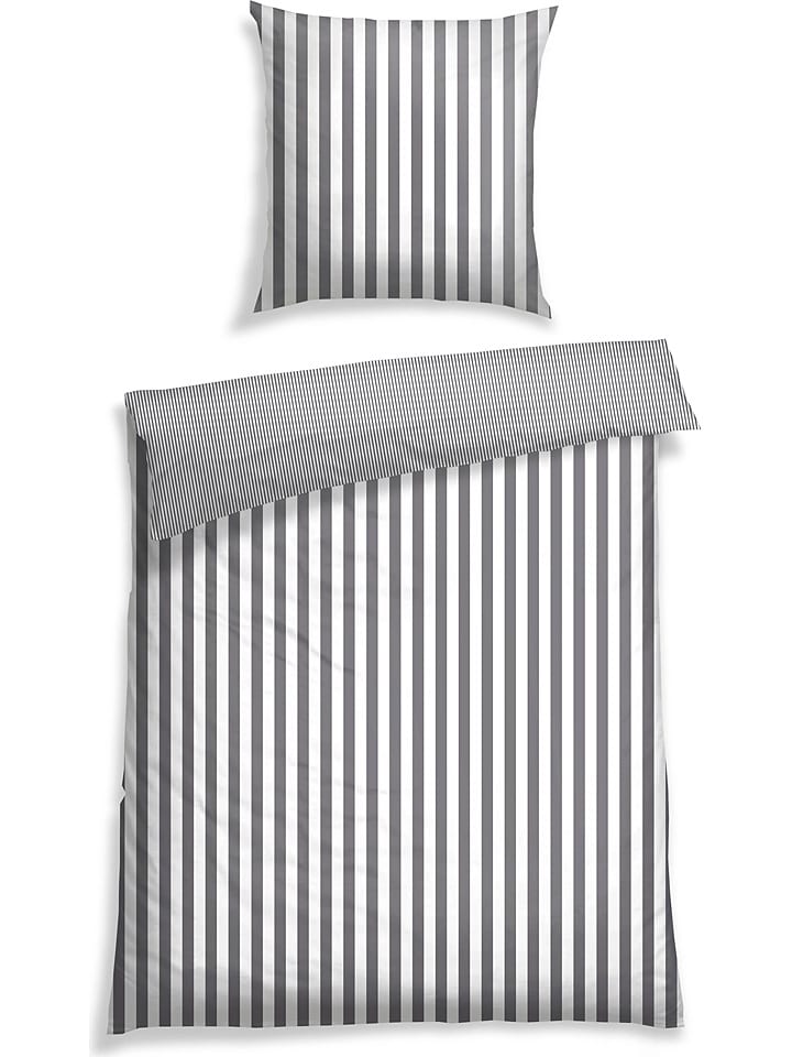 Schiesser Komplet pościeli renforcé w kolorze biało-szarym rozmiar: 135x200 cm