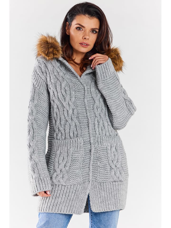 Awama Kardigan w kolorze szarym rozmiar: onesize