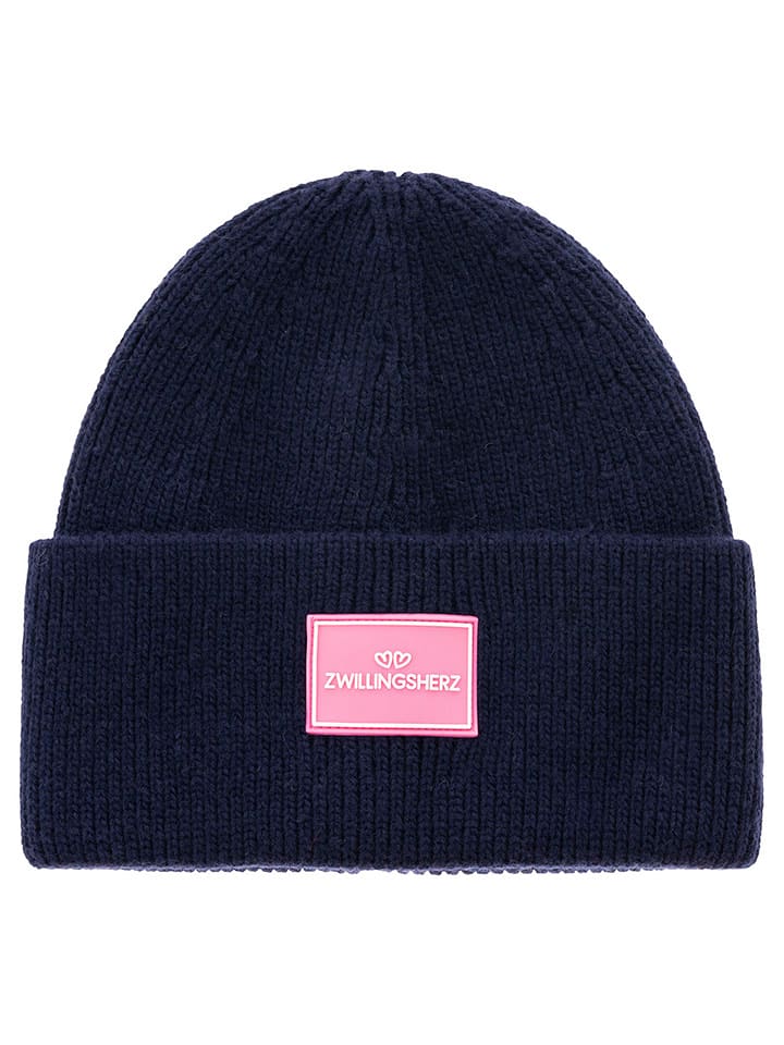 Zwillingsherz Czapka "Zwillingsherz" w kolorze granatowym rozmiar: onesize