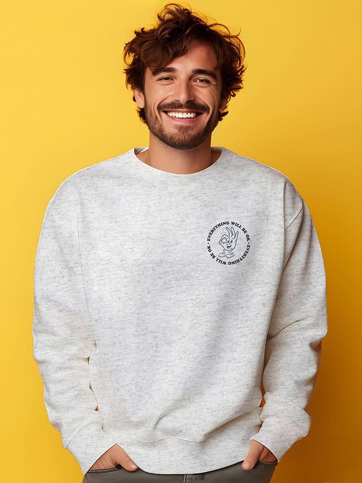 WOOOP Bluza "Everything will be ok" w kolorze szarym rozmiar: M