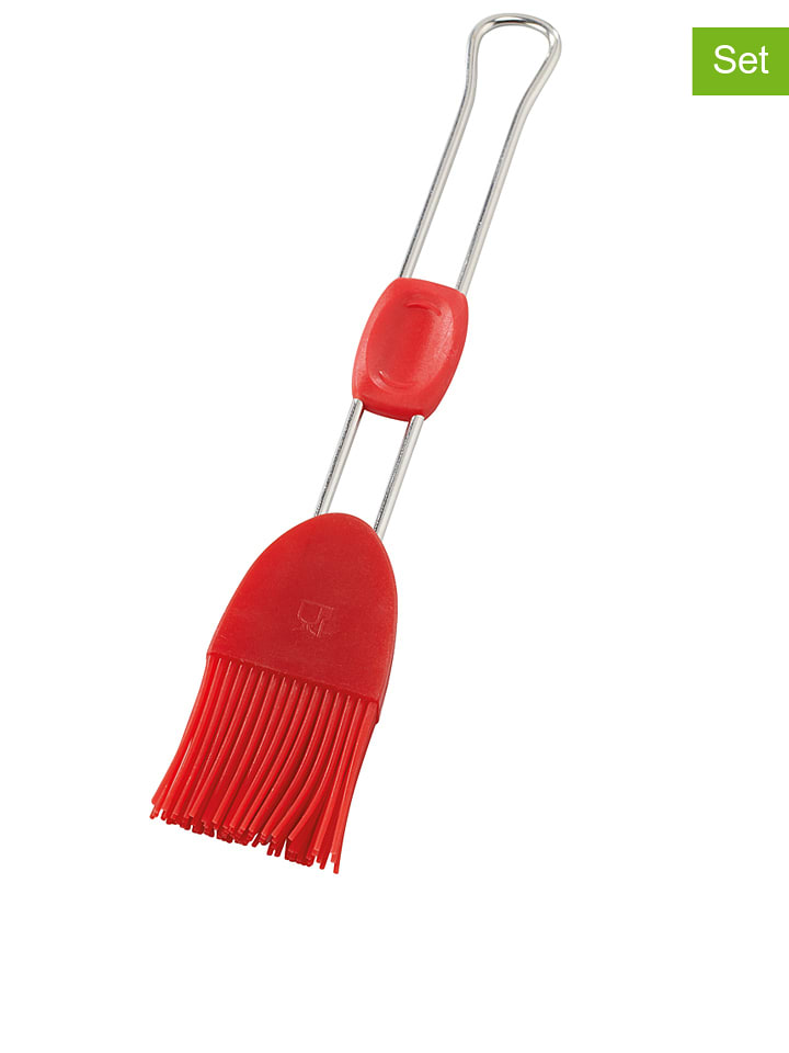 Dr. Oetker Pędzle cukiernicze (2 szt.) "Flexxibel" w kolorze czerwonym - dł. 22 cm rozmiar: onesize