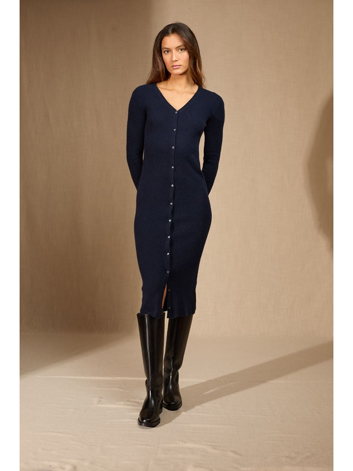 Perfect Cashmere Kaszmirowa sukienka "Maria" w kolorze granatowym rozmiar: M